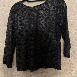 Navy lace top